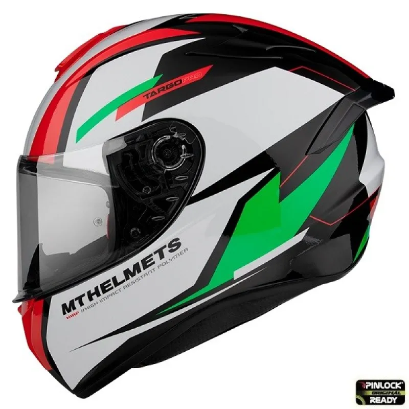 Imagine pentru Cască moto integrală MT Targo Pro Sound - Verde Lucios - ABS, ECE/DOT