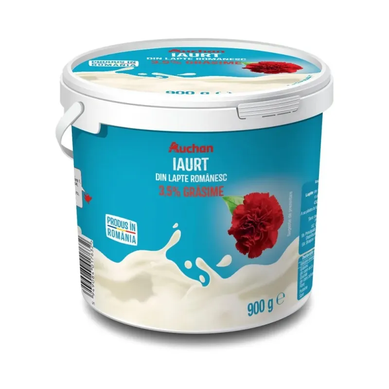 Imaginea numarul 2 reprezentatand Iaurt natur Auchan, 3.5% grasime, 900 g