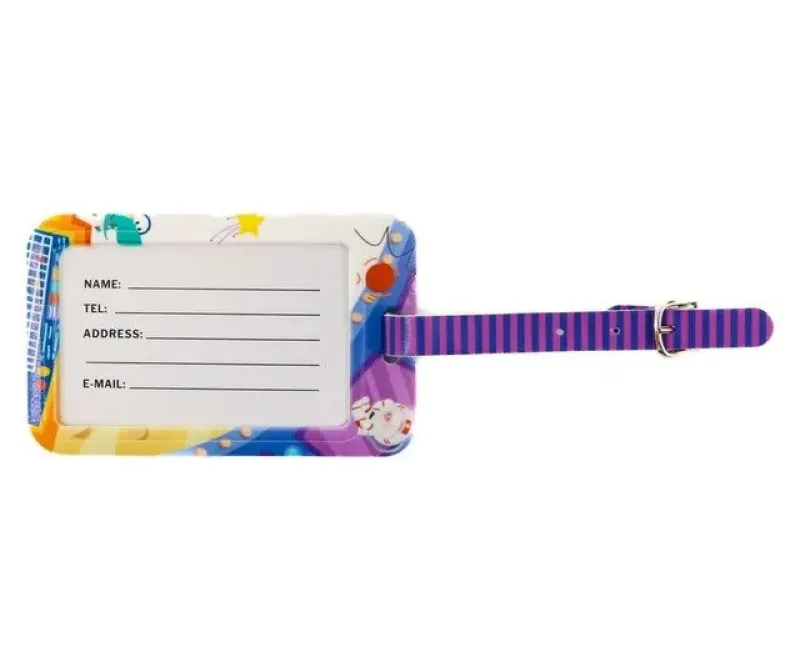 Imagine pentru Eticheta identificare bagaj Ella Icon Dino, 11x7 cm, Violet