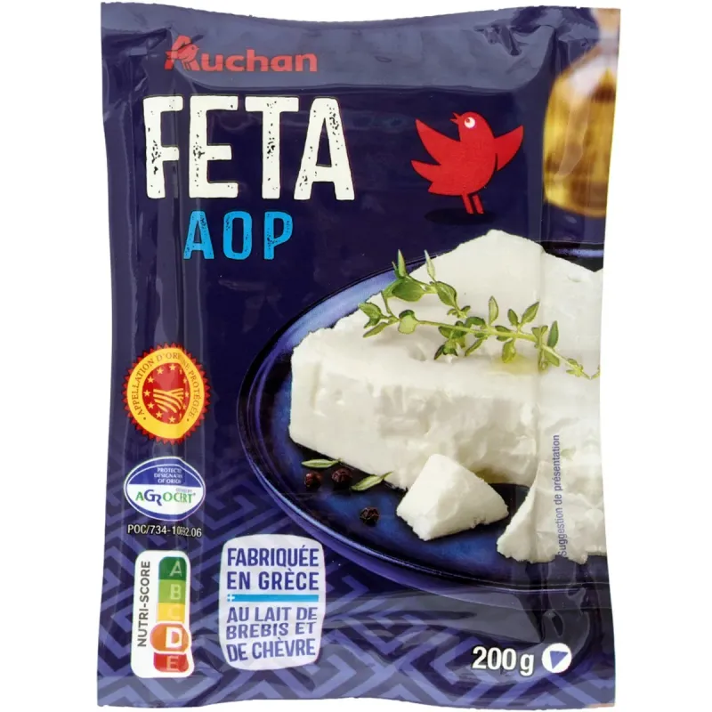 Imaginea numarul 2 reprezentatand Brânză feta Auchan DOP, 200 g