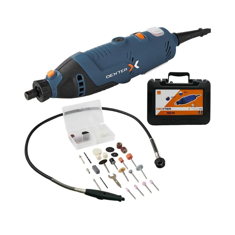 Imagine pentru Unealtă miniatură, 150 W, 62 accesorii incluse, Dexter