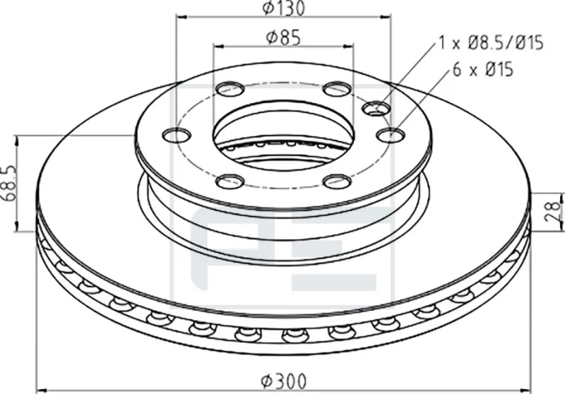 Imagine pentru Disc frana PE AUTOMOTIVE 016.271-00A