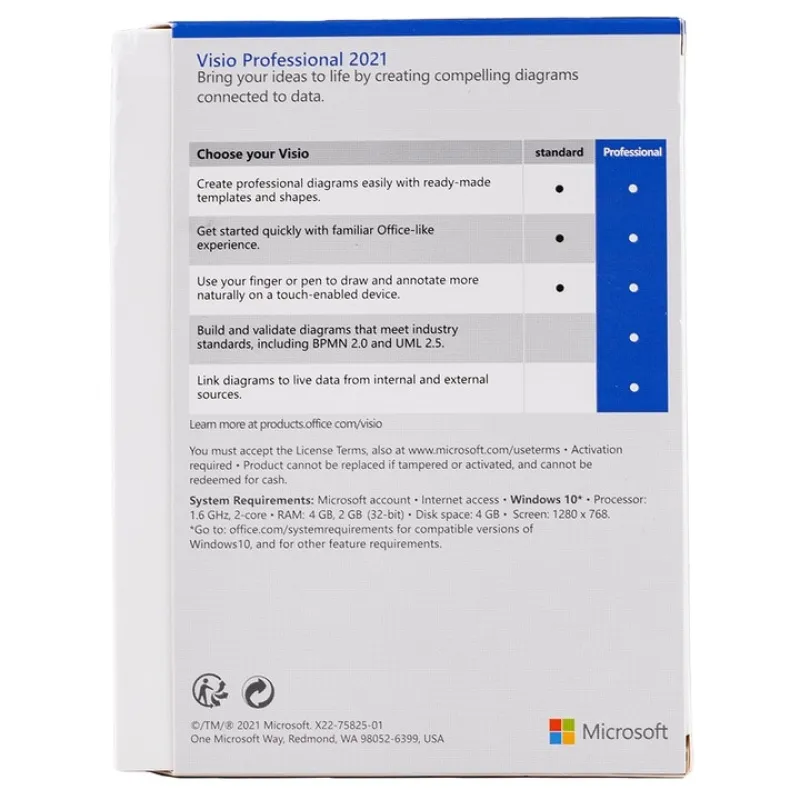 Imaginea numarul 2 reprezentatand Microsoft Visio Professional 2021, licență retail FPP, 1 PC, Windows 64 bit, engleză
