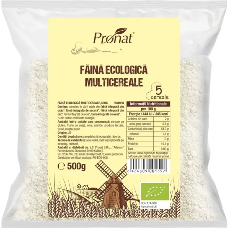Imagine pentru Faina multicereale Bio Pronat, 500 gr
