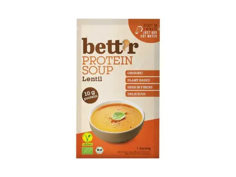 Imagine pentru Bettr Supa Instant De Linte Cu Continut Ridicat De Proteine Bio 30G