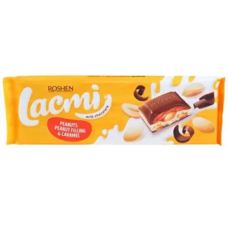 Imagine pentru Ciocolata cu umplutura de arahide si caramel Lacmi, 295 g