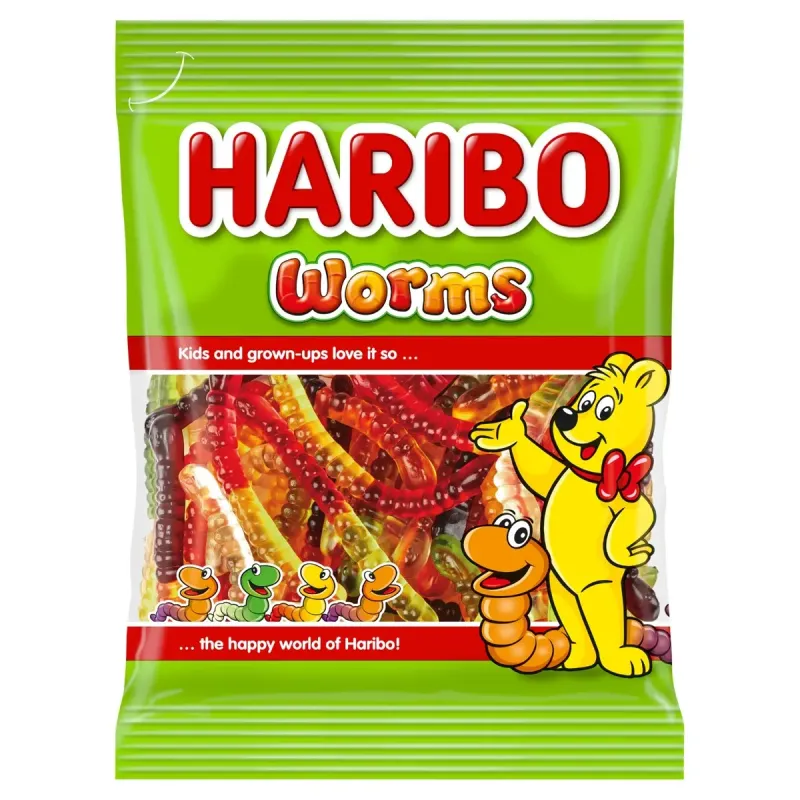 Imagine pentru Bomboane gumate Haribo Worms cu aroma de fructe 100 g