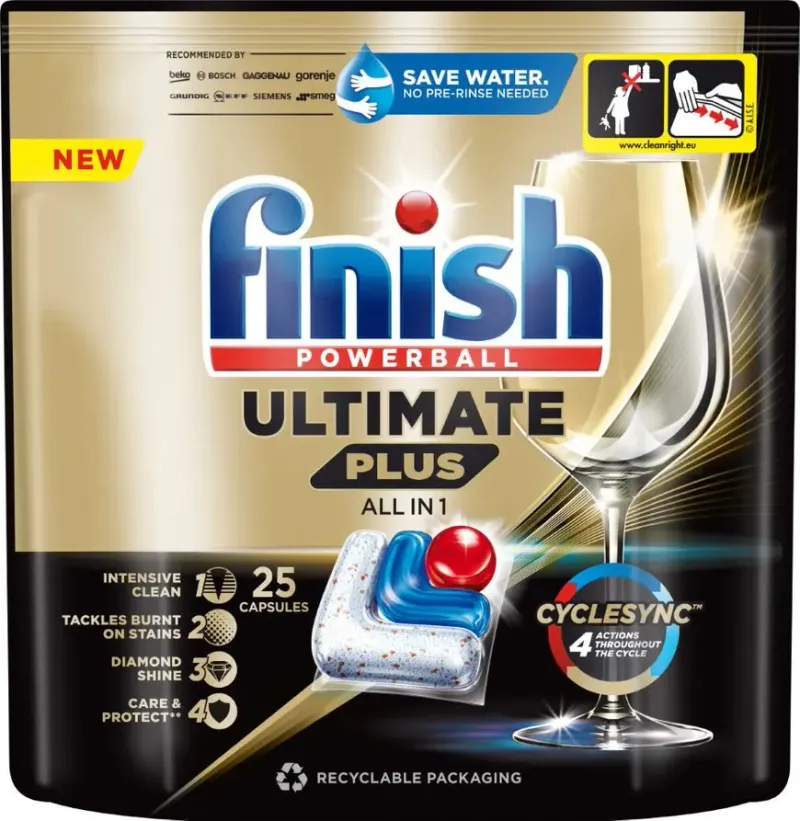 Imagine pentru Detergent capsule pentru masina de spalat vase Finish Ultimate Plus, 25 spalari