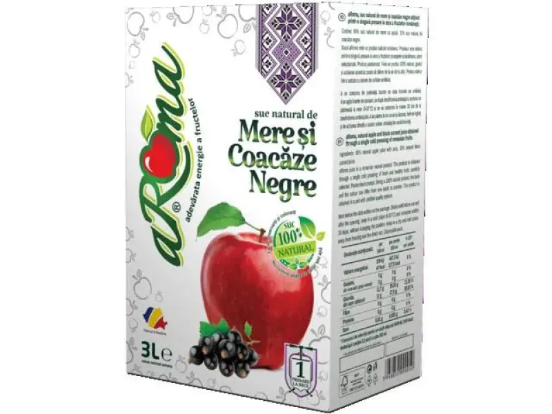 Imagine pentru Suc natural de mere și coacăze negre, 3 L, Aroma