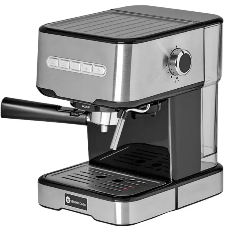 Imagine pentru Espressor cu pompa Studio Casa MioSC2001, 15 bar, 1.2 litri, 850 W, Inox