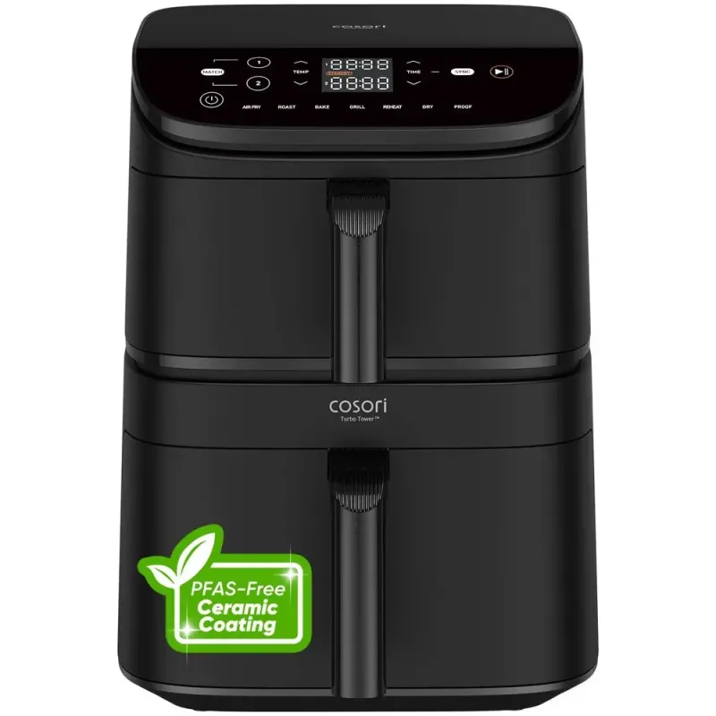 Imagine pentru Friteuza cu aer cald COSORI Turbo Tower, 10.8 litri, 7 programe, 2630 W, Negru
