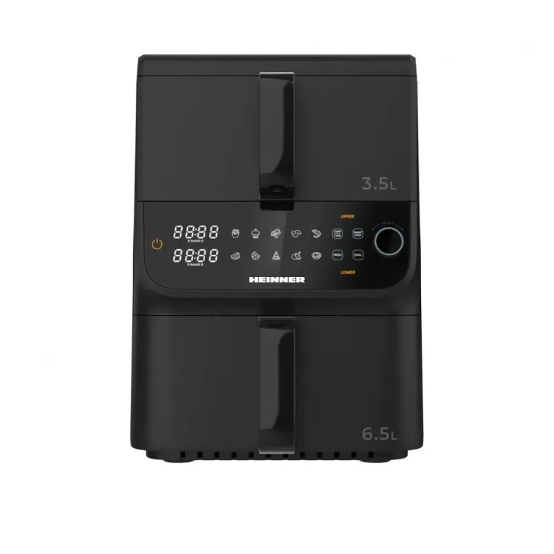Imagine pentru Friteuza dubla cu aer cald Heinner InnovaCook HAF-C10DBS25BK, 10 litri, 2500 W, Negru