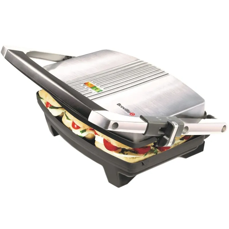 Imagine pentru Sandwich-maker Breville VST025X 1000 W, Placi antiaderente, antialunecare, Negru/Inox