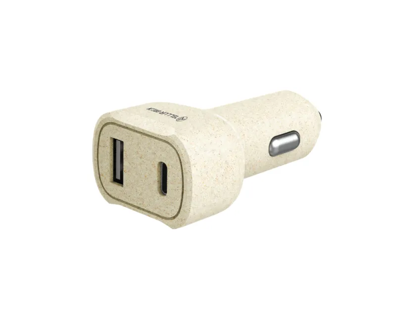 Imagine pentru Incarcator auto Tellur Green, 36W, 6A, Crem