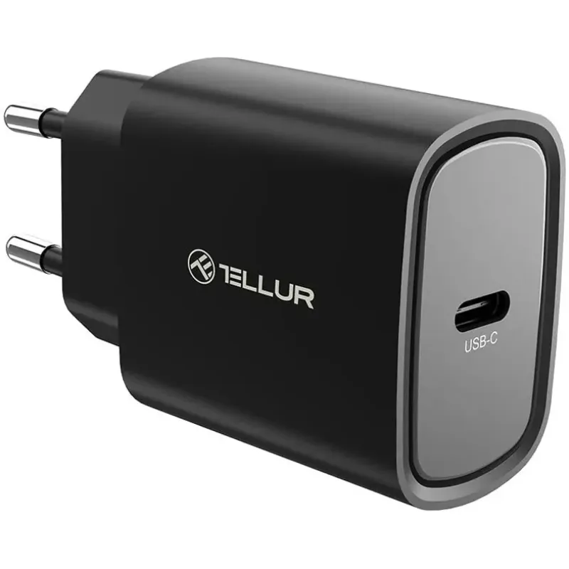 Imagine pentru Incarcator retea ultra rapid Tellur 20W PD, USB-C, Negru