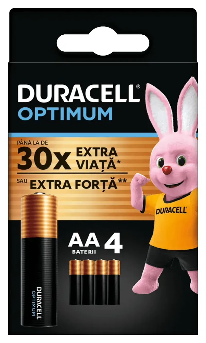 Imagine pentru Set 4 baterii AA Optimum Duracell