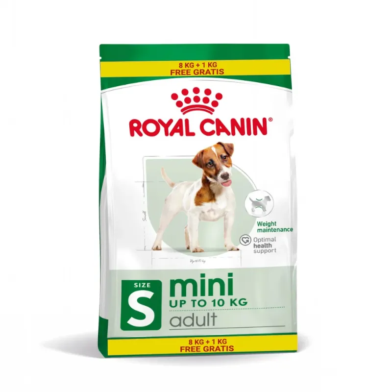 Imagine pentru Hrană câini Mini Adult, 8+1 kg, Royal Canin