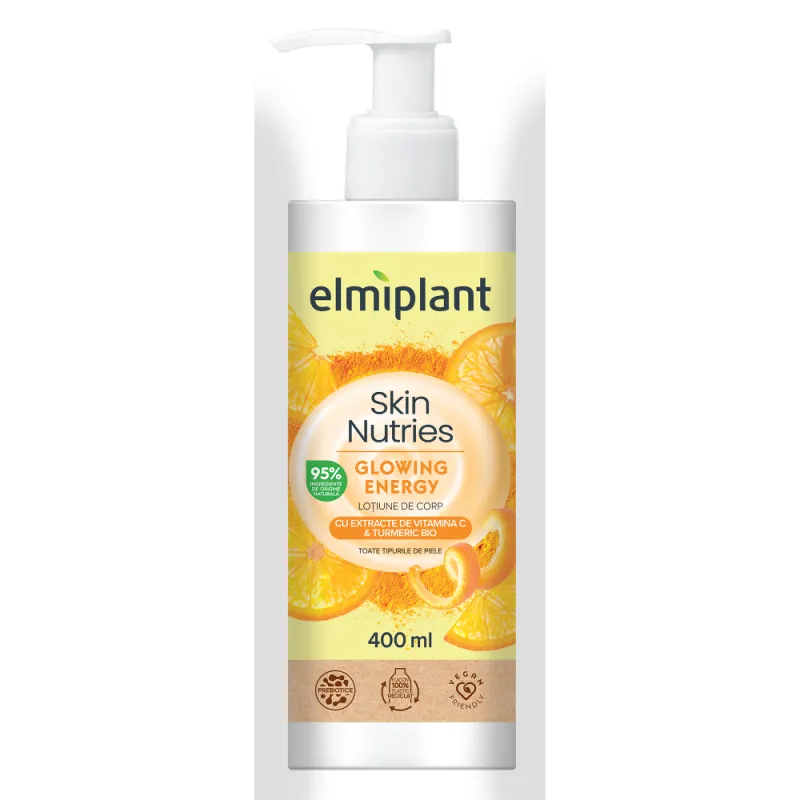 Imagine pentru Lotiune de corp Elmiplant Skin Nutries Glowing Energy Vitamin C & Turmeric, 400 ml