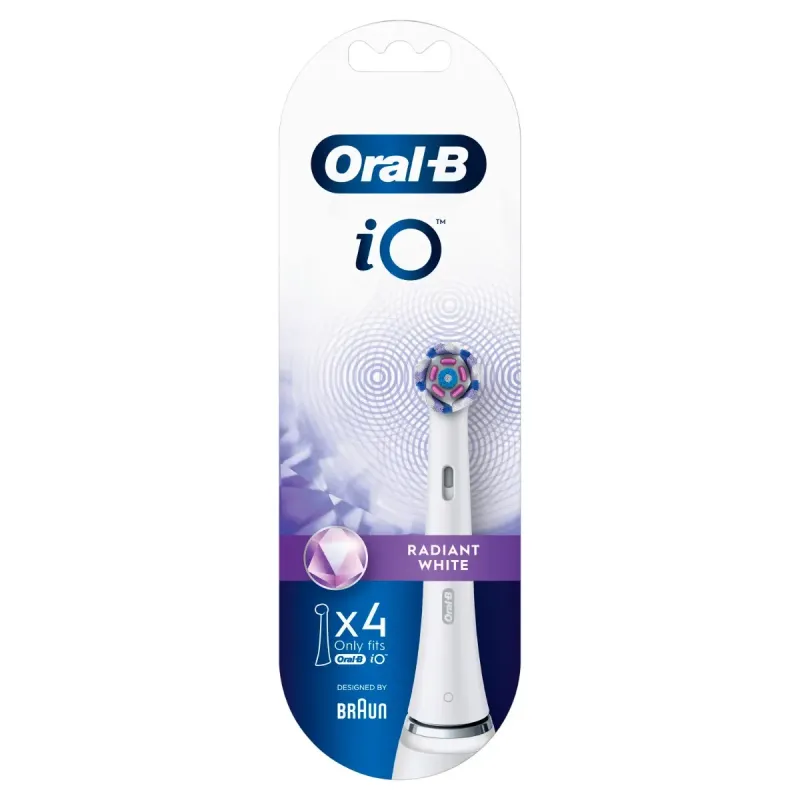 Imagine pentru Rezerve periuta de dinti electrica Oral-B iO Radiant White, compatibile doar cu seria iO, 4 buc, Alb