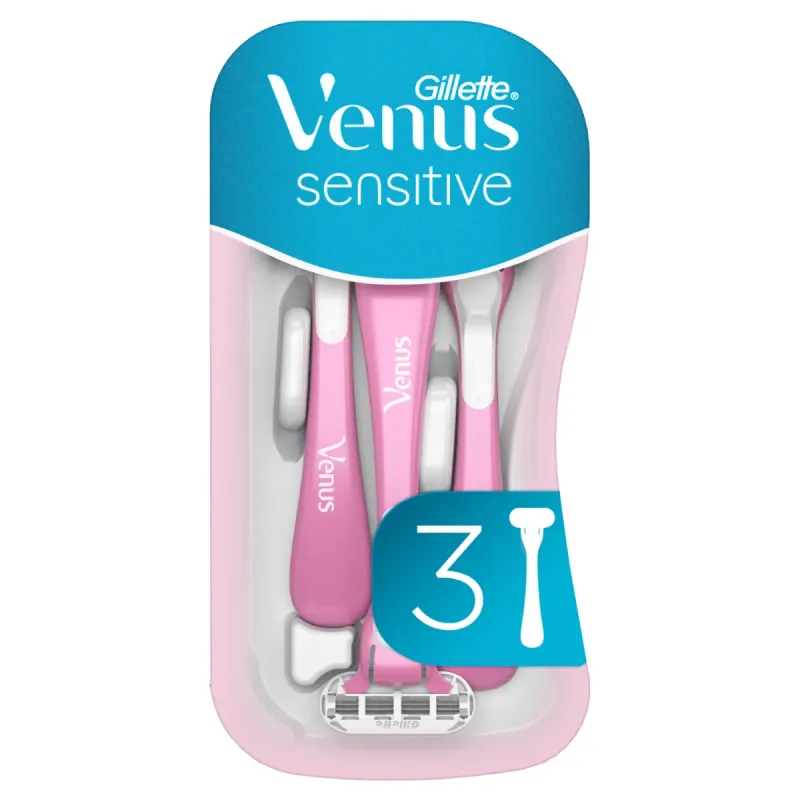 Imagine pentru Aparat de ras de unica folosinta pentru femei Gillette Venus Sensitive, 3 Bucati