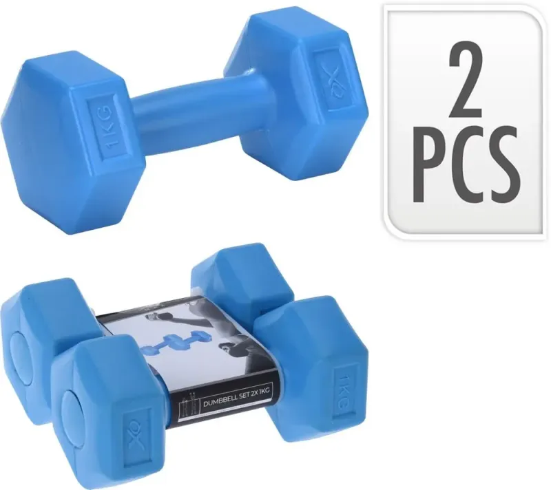 Imagine pentru Gantere ciment Xqmax, 2x1 kg, Albastru