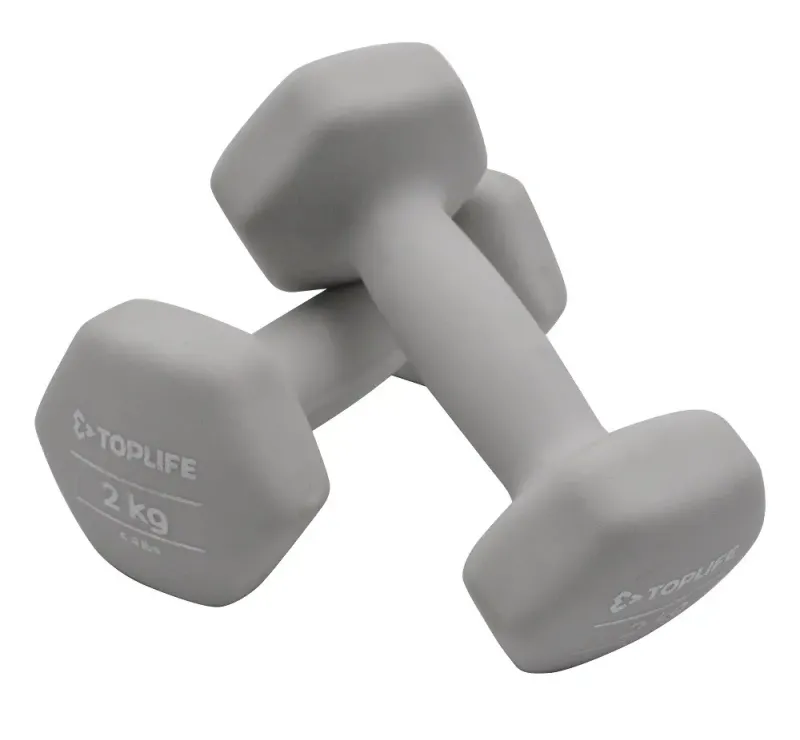 Imagine pentru Set gantere Top Life, 2x2 kg, Gri