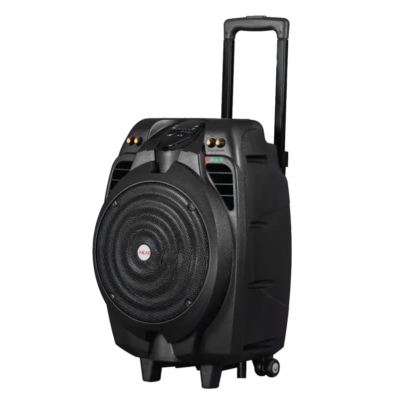 Imagine pentru Boxa tip troller Akai SS023A-X10, USB/SD CARD, Bluetooth, 50W, Microfon wireless, Negru