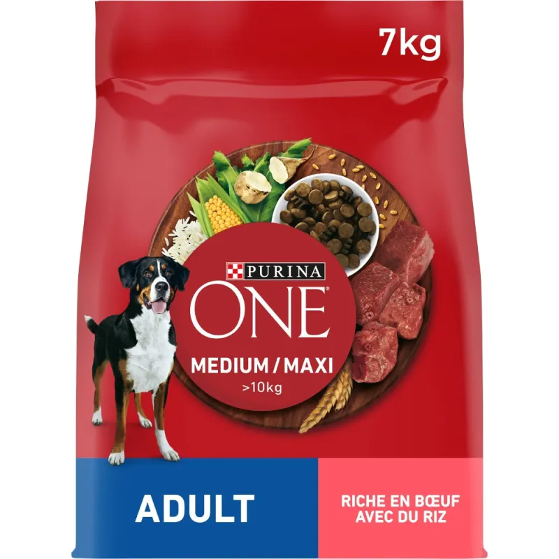 Imagine pentru Hrana uscata caini Purina One vita cu orez, 7kg