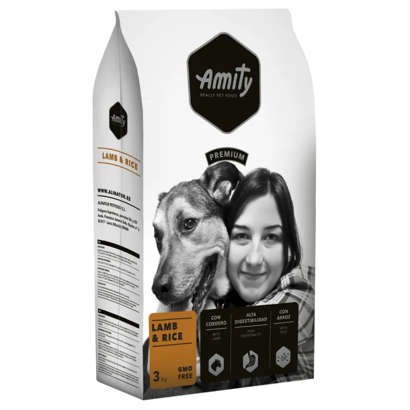 Imagine pentru Hrana uscata caini, Amity Premium, miel si orez, 4 kg