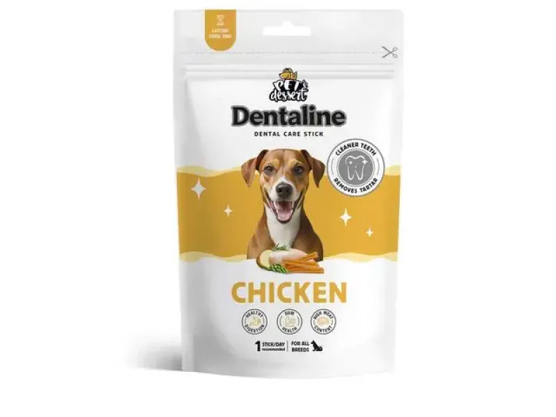Imagine pentru Recompense Caini Pet's Dessert Pui Dental 120G