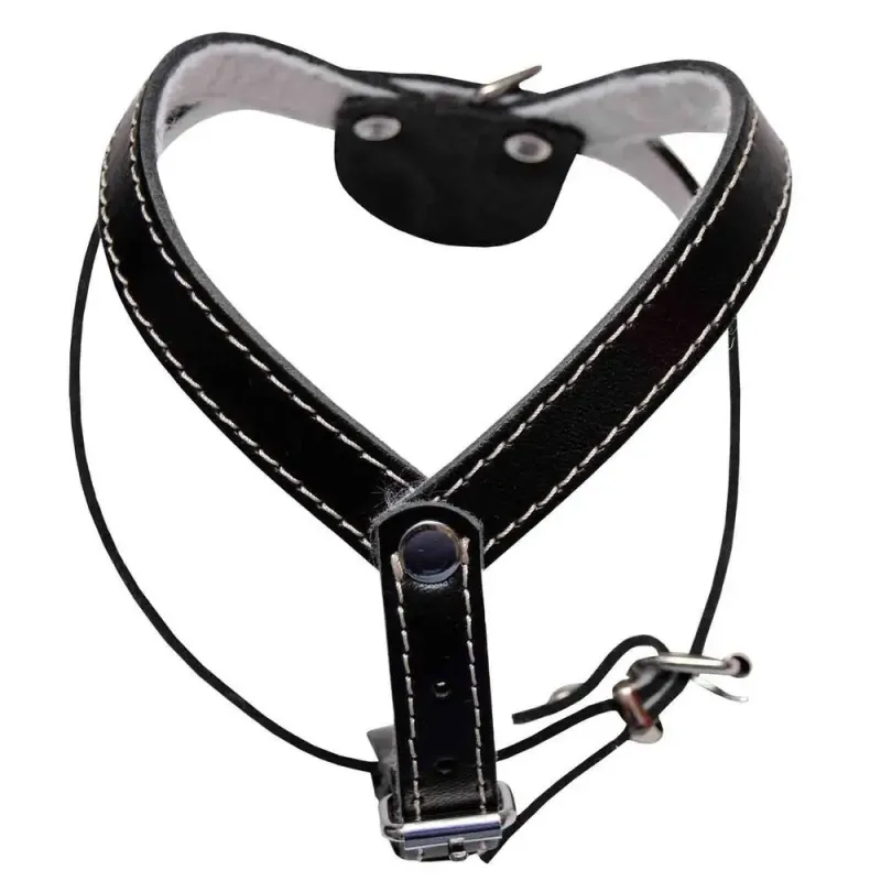 Imagine pentru Ham pentru caini 4Dog, piele, 42x53-59 cm, Negru