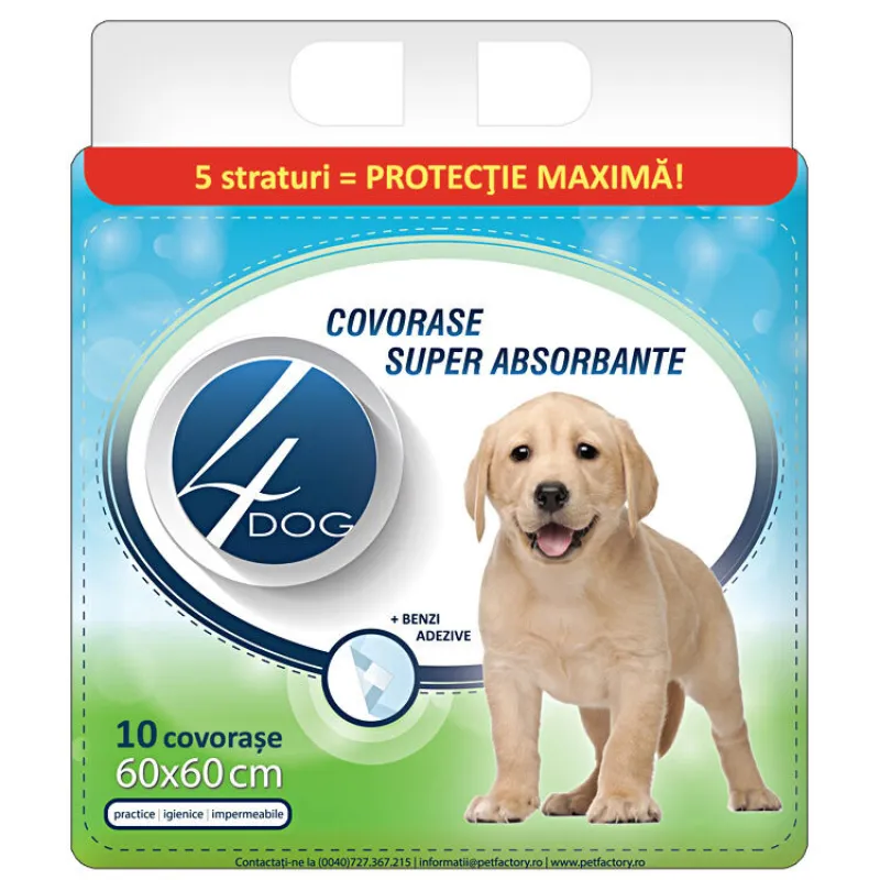 Imagine pentru Covorase igienice absorbante 4Dog, 60x60 cm, 10 bucati