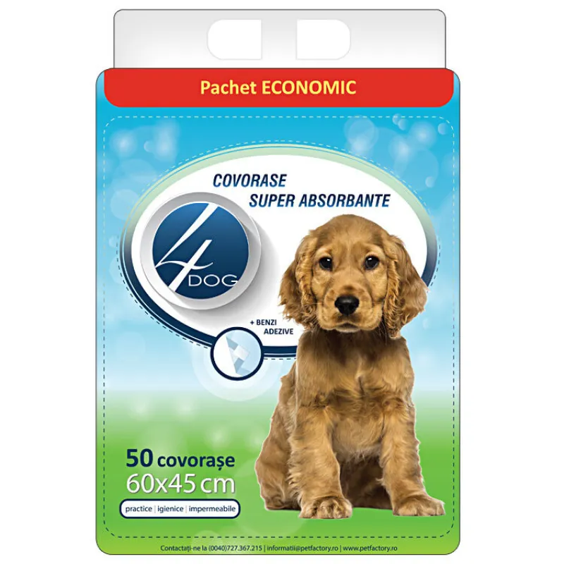Imagine pentru Covorasele igienice absorbante 4Dog, 60x45 cm, 50 bucati