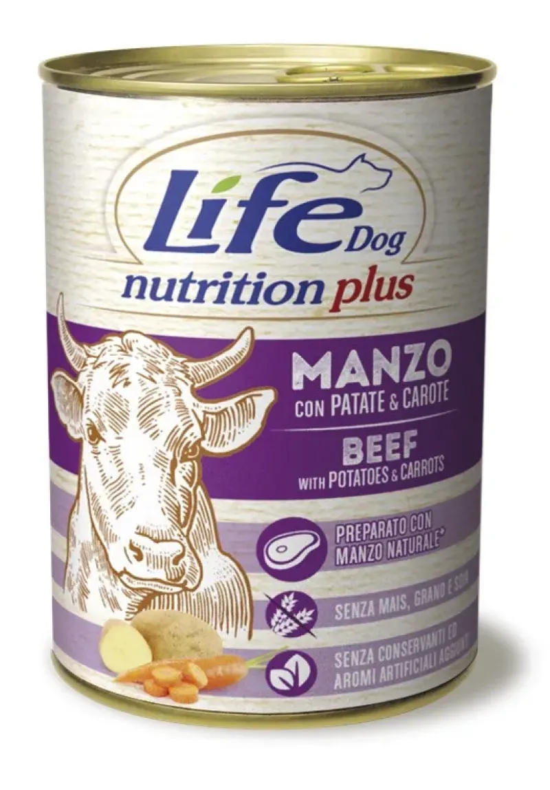 Imagine pentru Hrana umeda pentru caini Life Dog cu vita si legume 400g