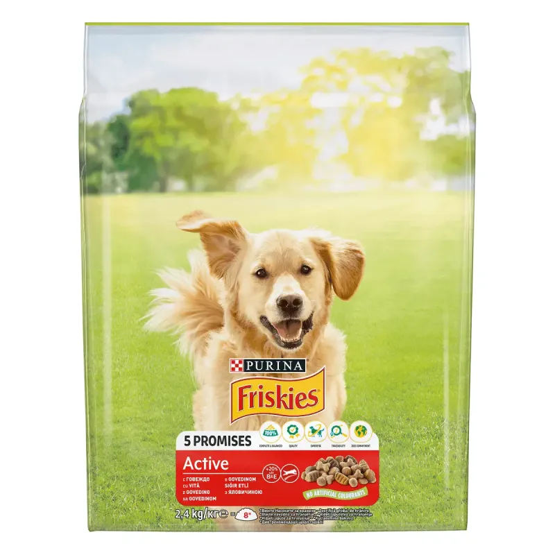 Imagine pentru Hrana uscata pentru caini adulti Friskies Adult Active cu Vita, 2.4 kg