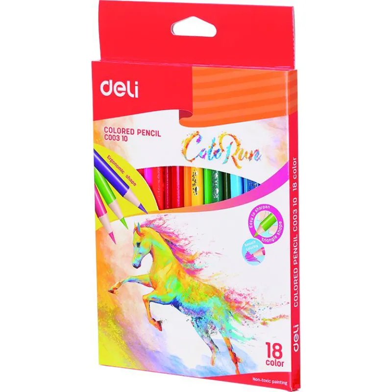 Imagine pentru Creioane colorate Colorun, 18 bucăți/set, Deli