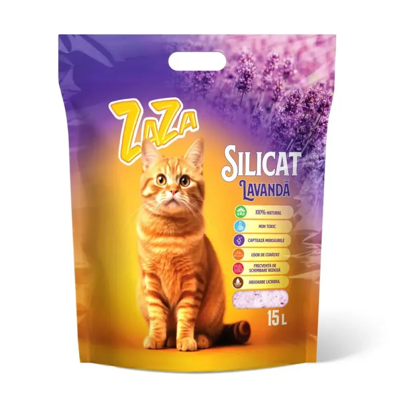 Imagine pentru Asternut pentru pisici silicat Zaza, lavanda 15 L