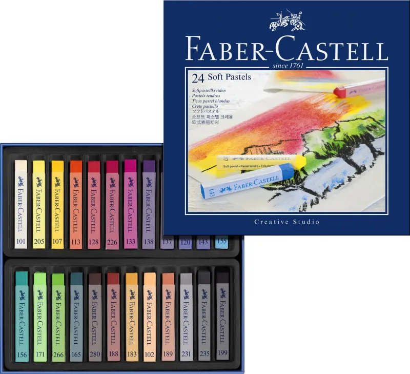 Imagine pentru Creioane pastel soft, 24 bucăți/set, Faber-Castell