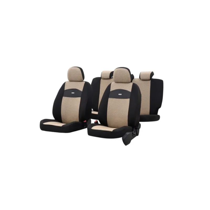 Imagine pentru Set huse auto Otom Smart, 11 piese, Bej/Negru
