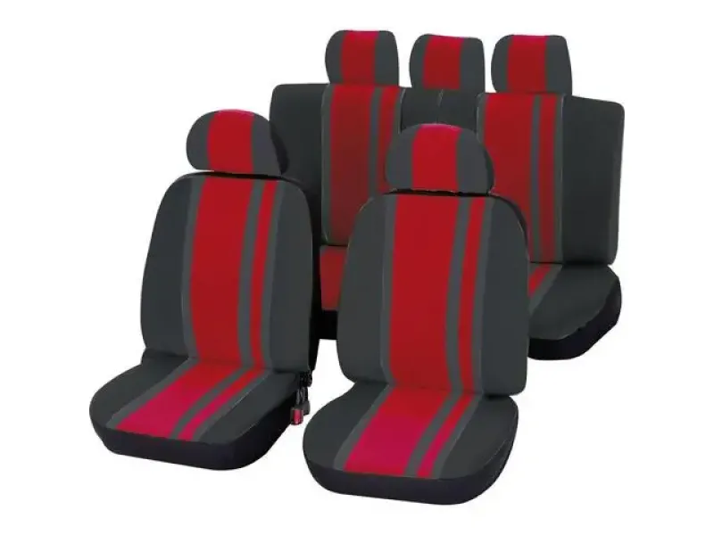 Imagine pentru Set huse auto Confort Li Canarias, Negru/Rosu