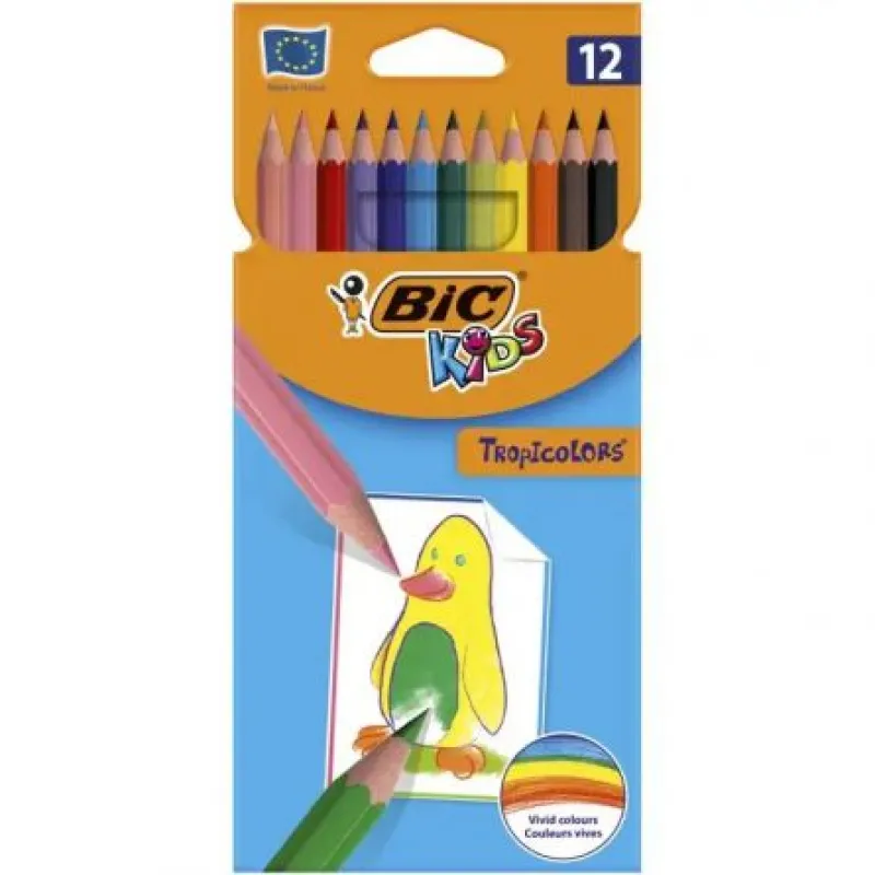 Imagine pentru Creioane colorate Tropicolors, 12 bucăți/set, Bic
