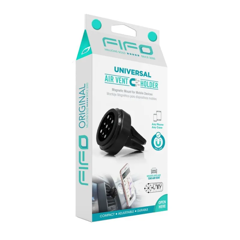 Imagine pentru Suport magnetic pentru telefon FIFO, rotatie 360 grade, Negru