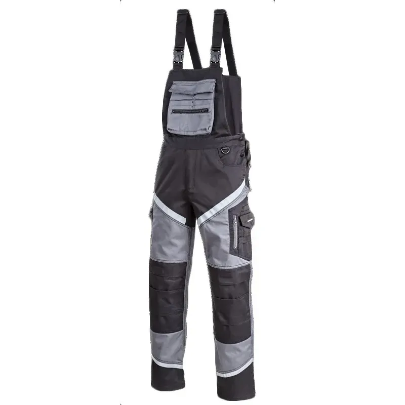 Imagine pentru Salopeta de lucru groasa Premium Lahti.Pro, bumbac/poliester, marime S/H-164, Negru/Gri