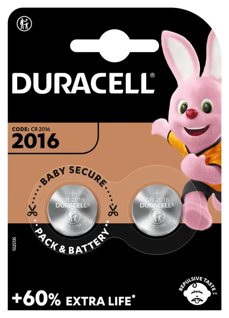 Imagine pentru Set x 2 baterii Duracell DL/CR 2016
