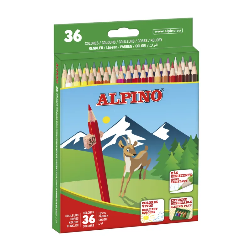 Imagine pentru Creioane Colorate, Cutie Carton, 36 Culori/Set, Alpino