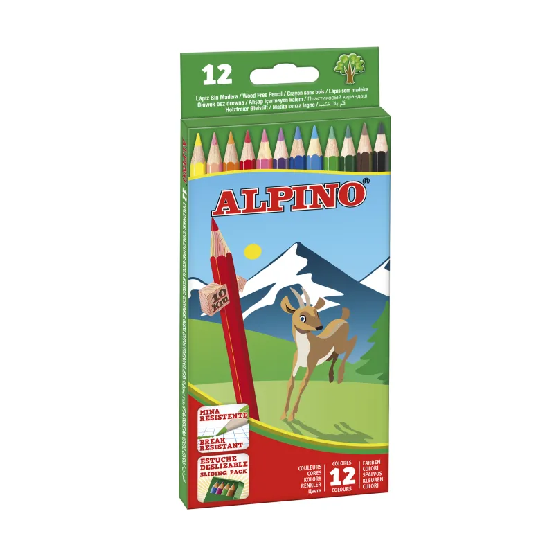 Imagine pentru Creioane Colorate, Cutie Carton, 12 Culori/Set, Alpino