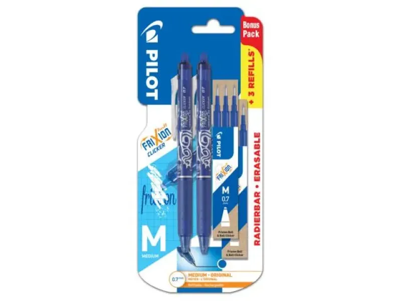 Imagine pentru Set 2 pixuri Pilot Click albastru + 3 mine