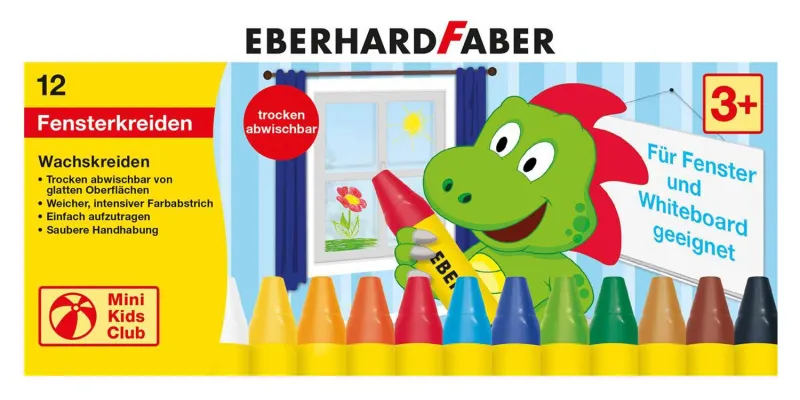 Imagine pentru Creioane Cerate Pentru Sticla 12 Culori Eberhard Faber