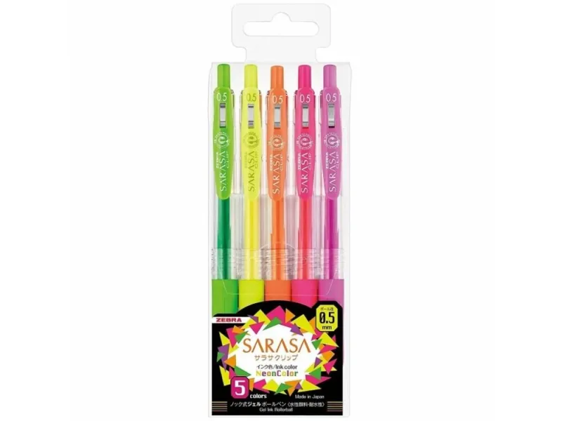 Imagine pentru Pix cu gel Sarasa Neon 5 culori/set Zebra