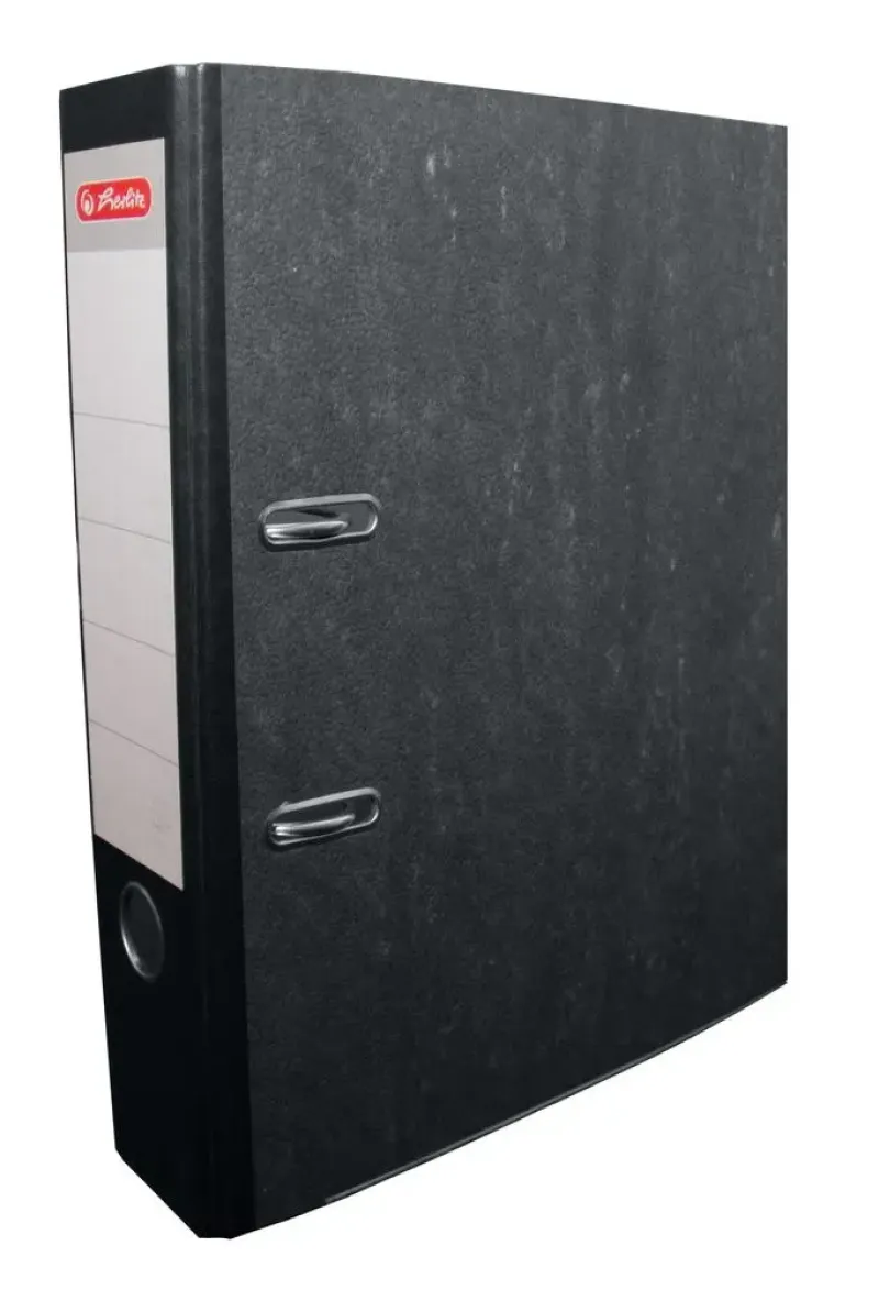 Imagine pentru Biblioraft A4 marmorat Herlitz, 7.5 cm, Negru